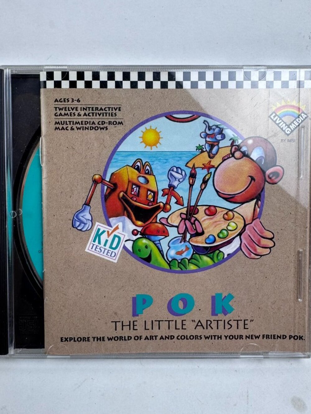 Pok The Little Artiste CD-ROM Mac Windows 1994 Living Media IMSI Vintage PC Game